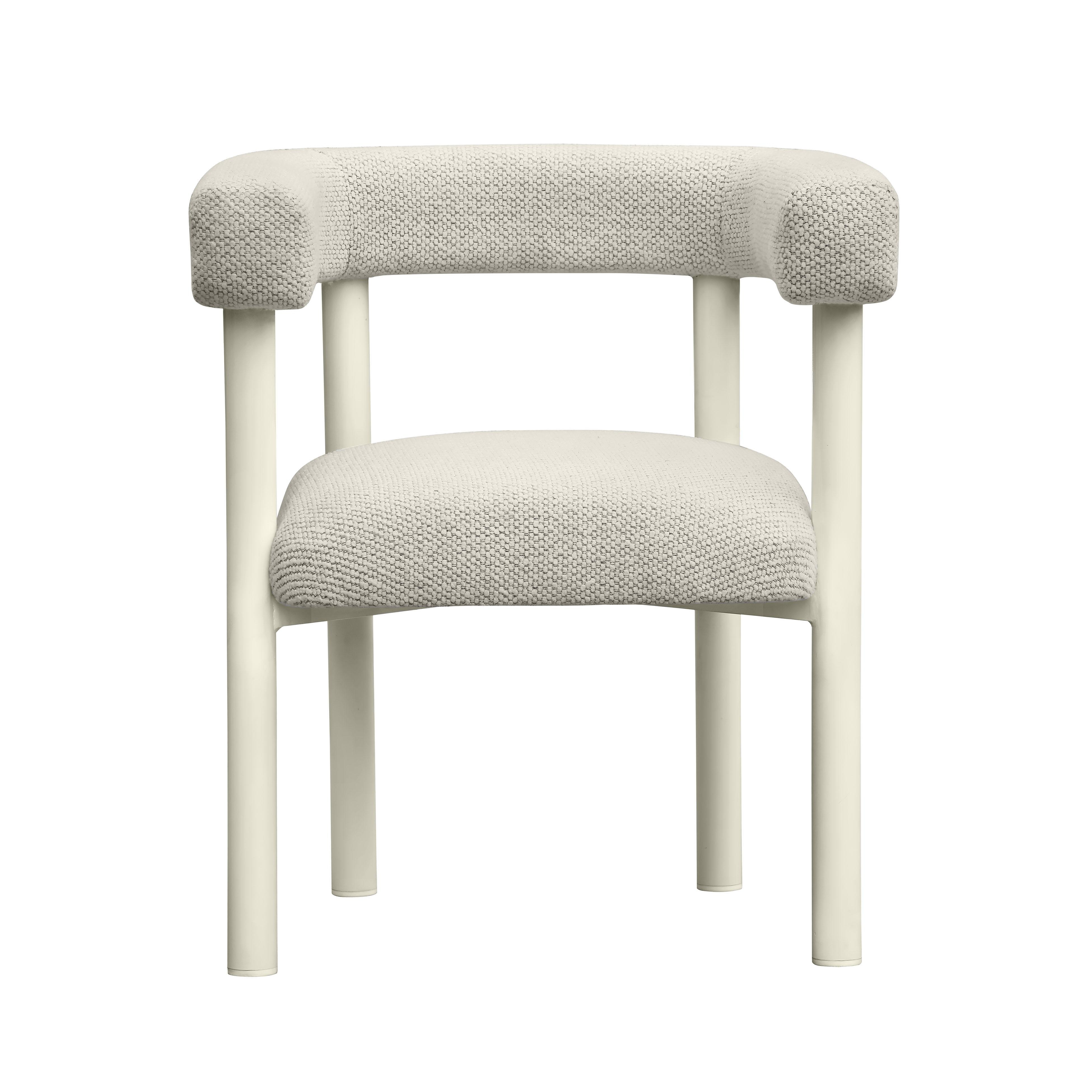 Jackie Cream Outdoor Textured Dining Chair - Image 2