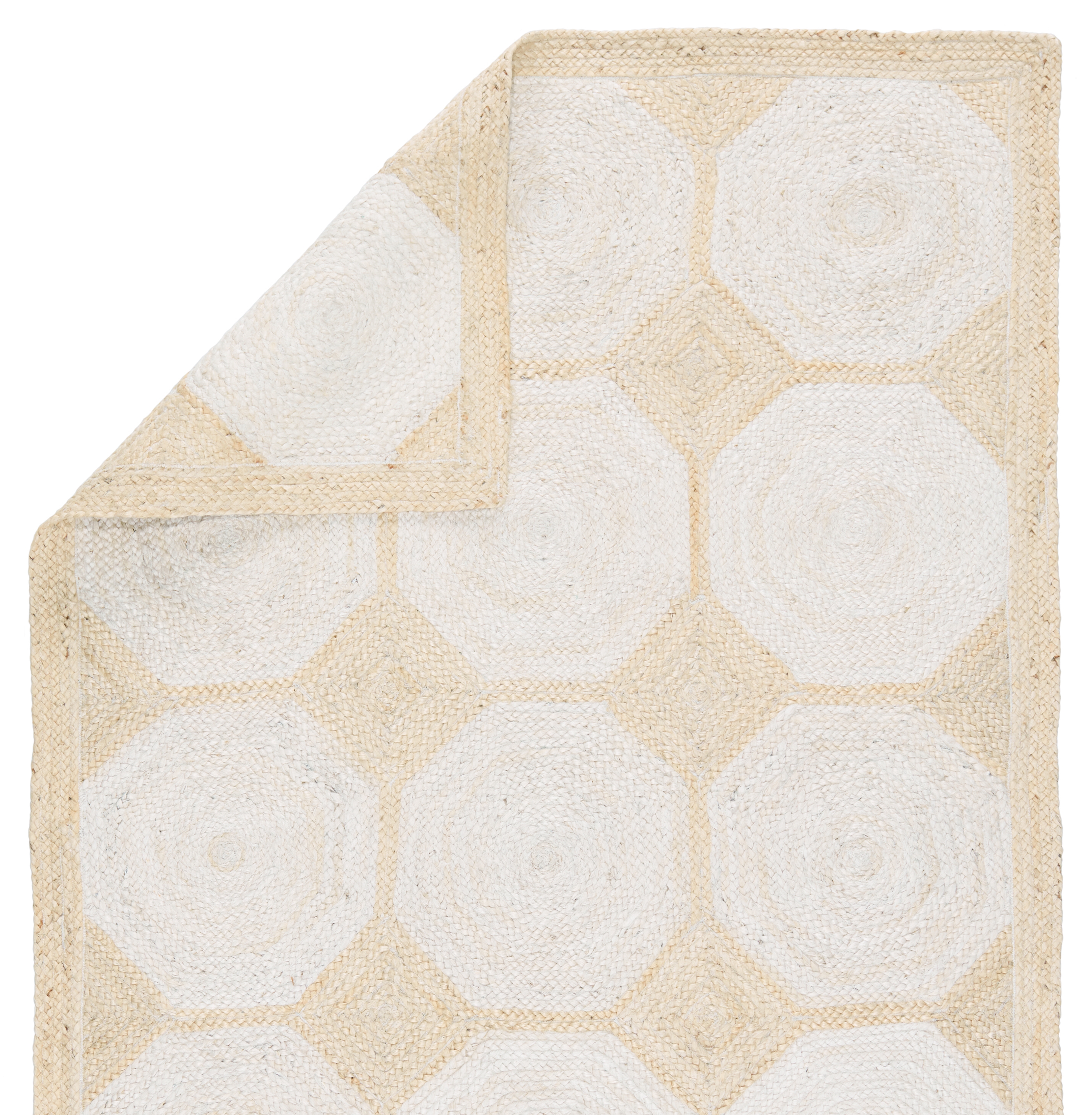 Fiorita Natural Geometric Light Beige/ White Area Rug (8'X10') - Image 2