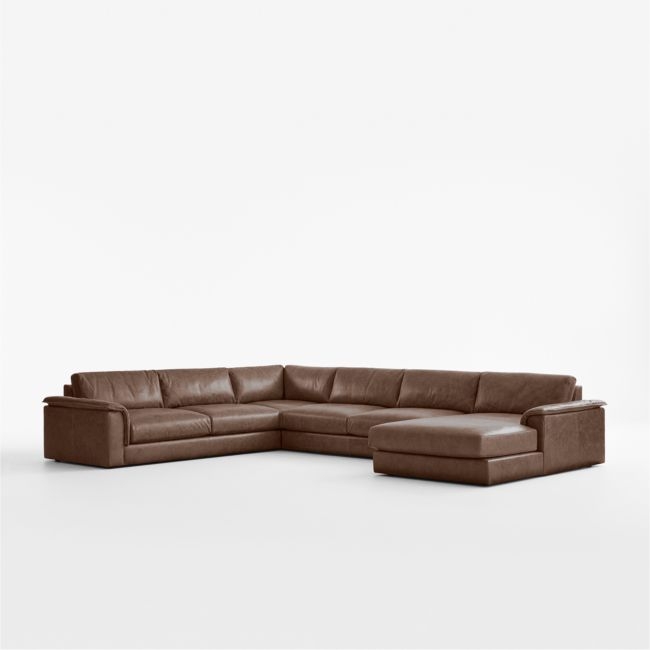 Wythe 4-Piece L-Shaped Leather Sectional Sofa with Chaise Lounge - Image 0