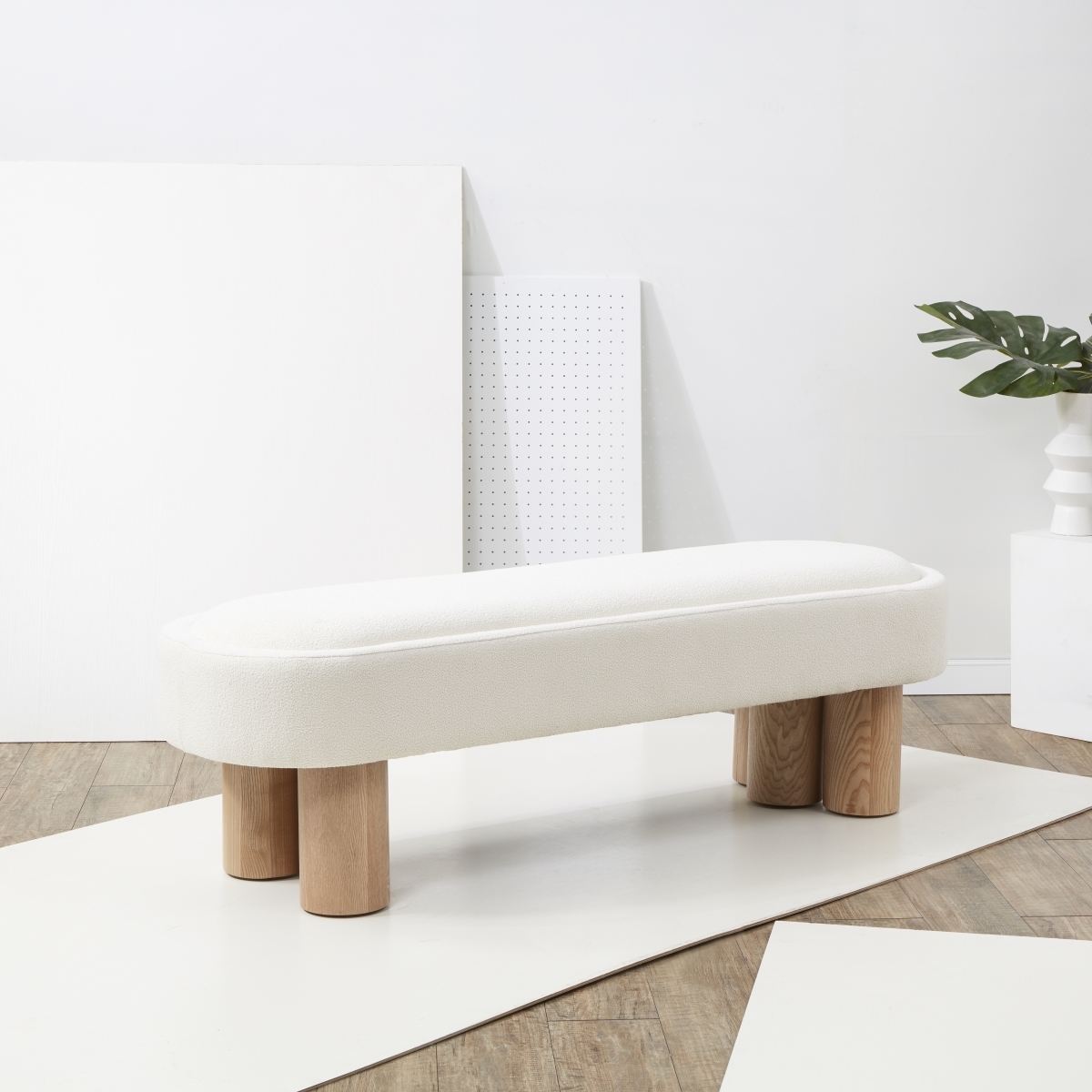 Katianna Boucle Bench - Ivory/Natural - Image 1