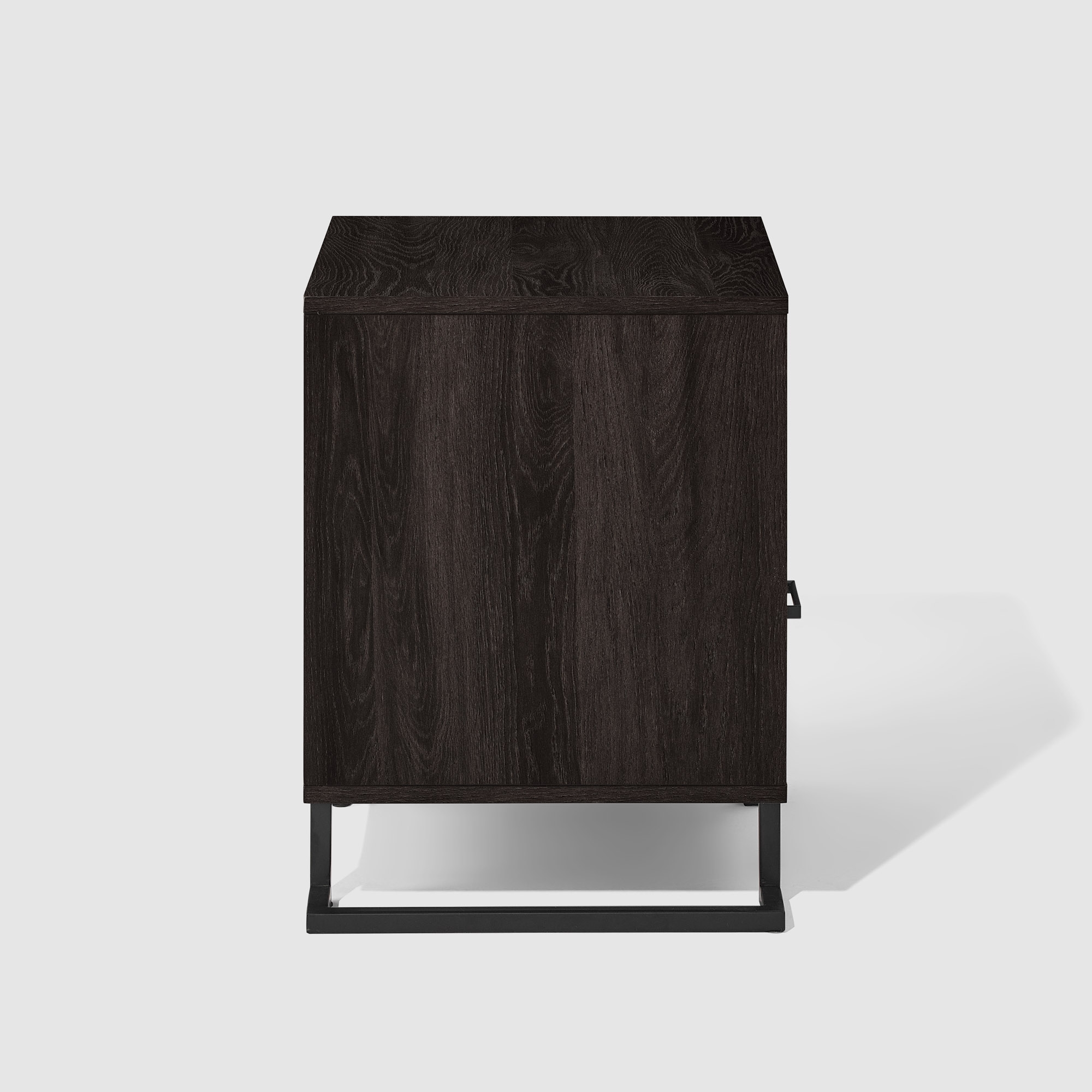 20" Contemporary Metal and Wood Night Stand with One-Drawer - Charcoal - Image 4