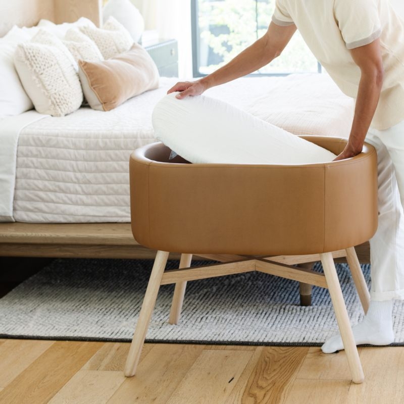 Babyletto X Gathre Capsule Camel Brown Baby Bassinet - Image 2