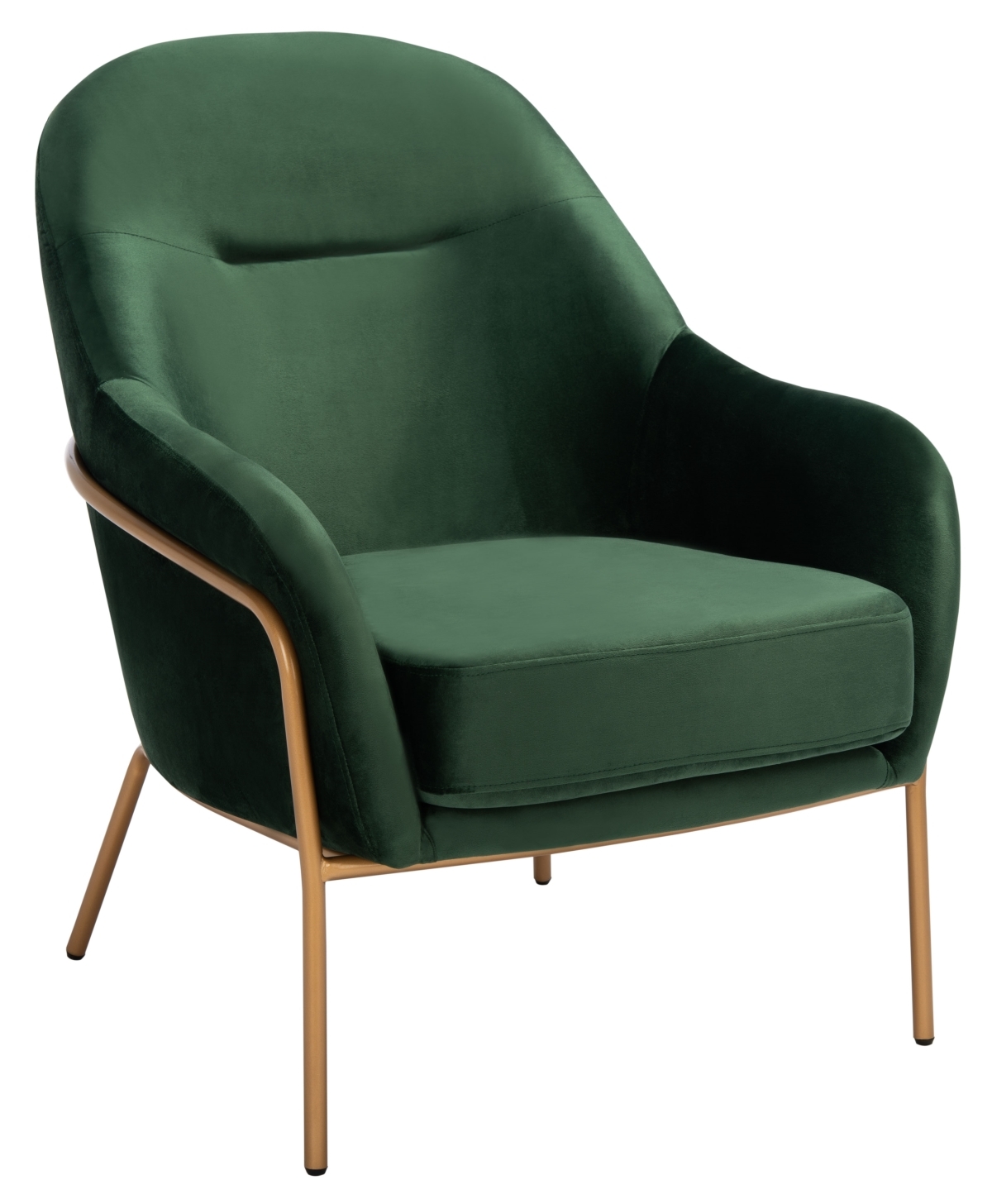Eleazer Velvet Accent Chair - Malachite Green / Gold - Safavieh - Image 6