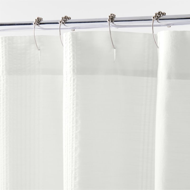 Organic Cotton White Seersucker Shower Curtain - Image 2