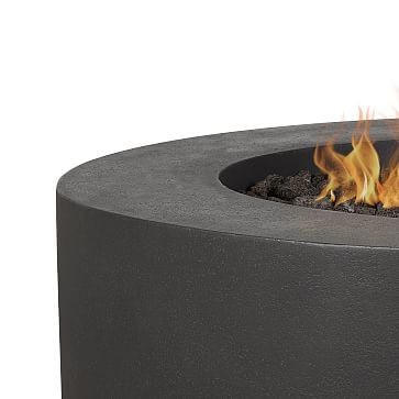 Concrete Low Round Fire Table, 43", Carbon - Image 2
