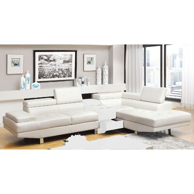 Antonitte 105" Wide Leather Match Right Hand Facing Sofa & Chaise - Image 0