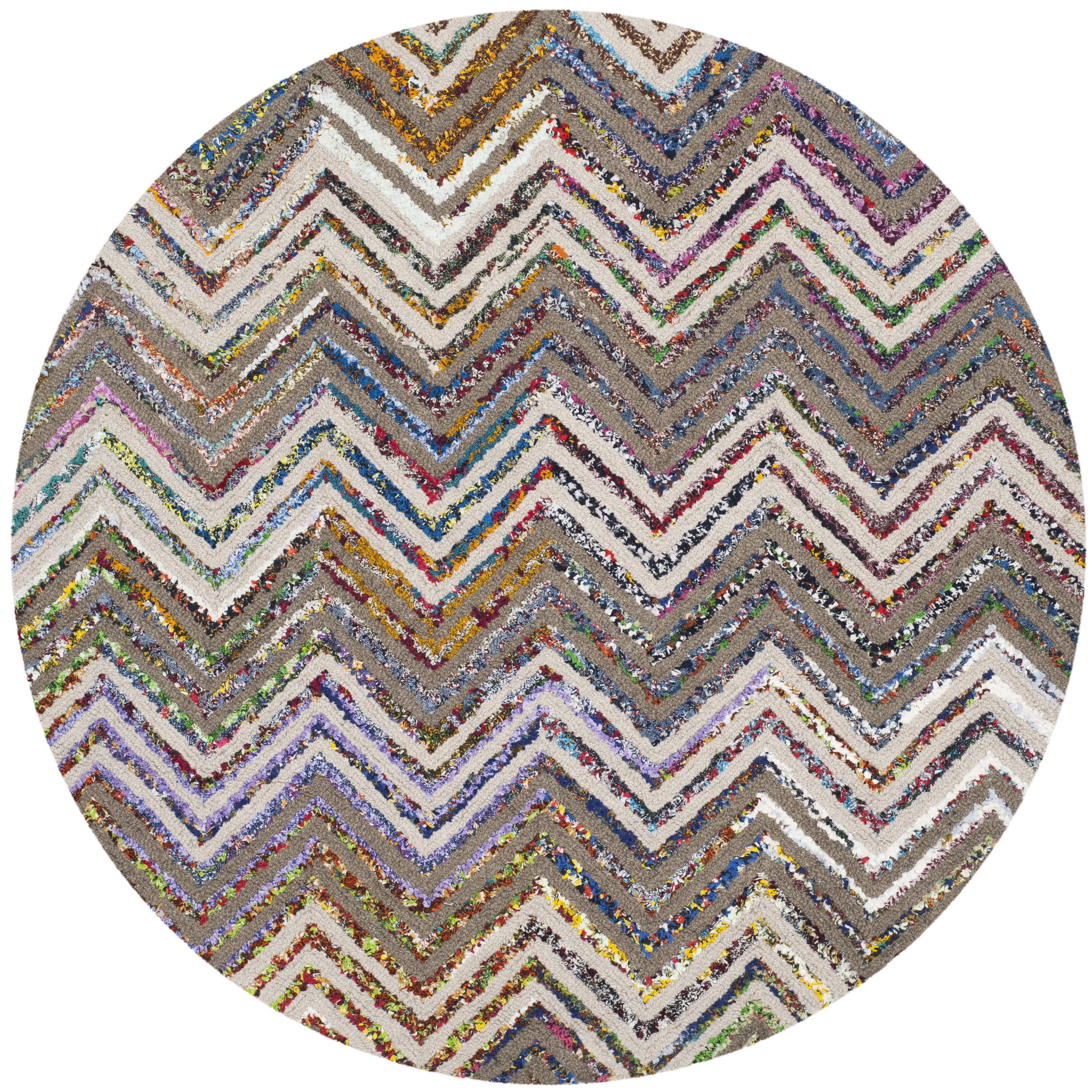 Arlo Home Hand Tufted Area Rug, NAN601B, Beige/Grey,  4' X 4' Round - Image 0