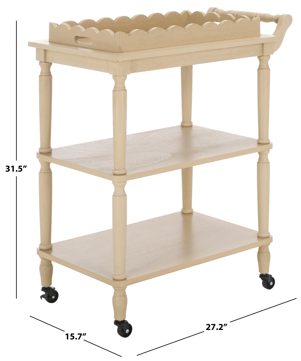 Haven 3 Tier Dining Cart - Natural - Image 9