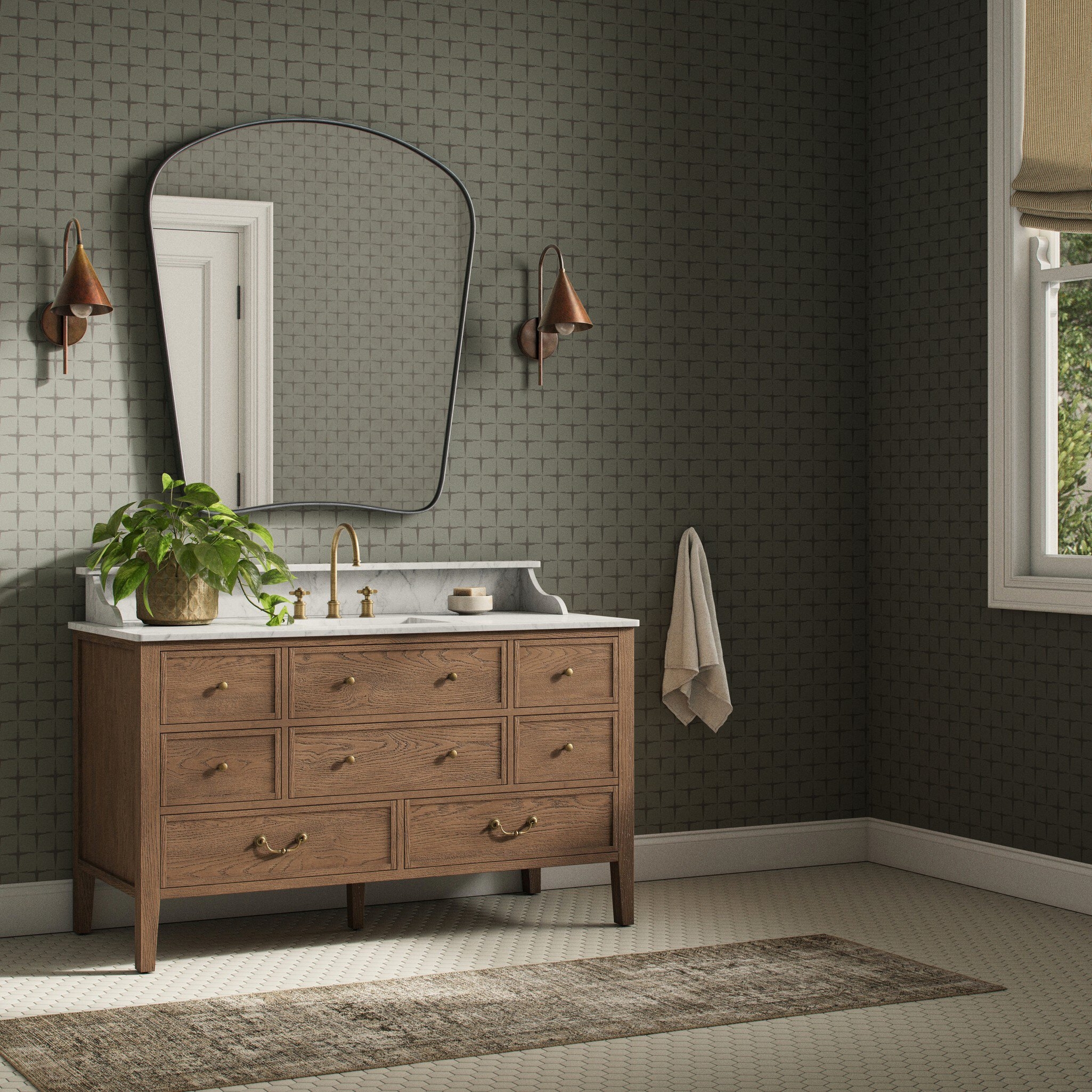 Blocking Wallpaper by Getty Images - Blocking Olive Night II - Image 1