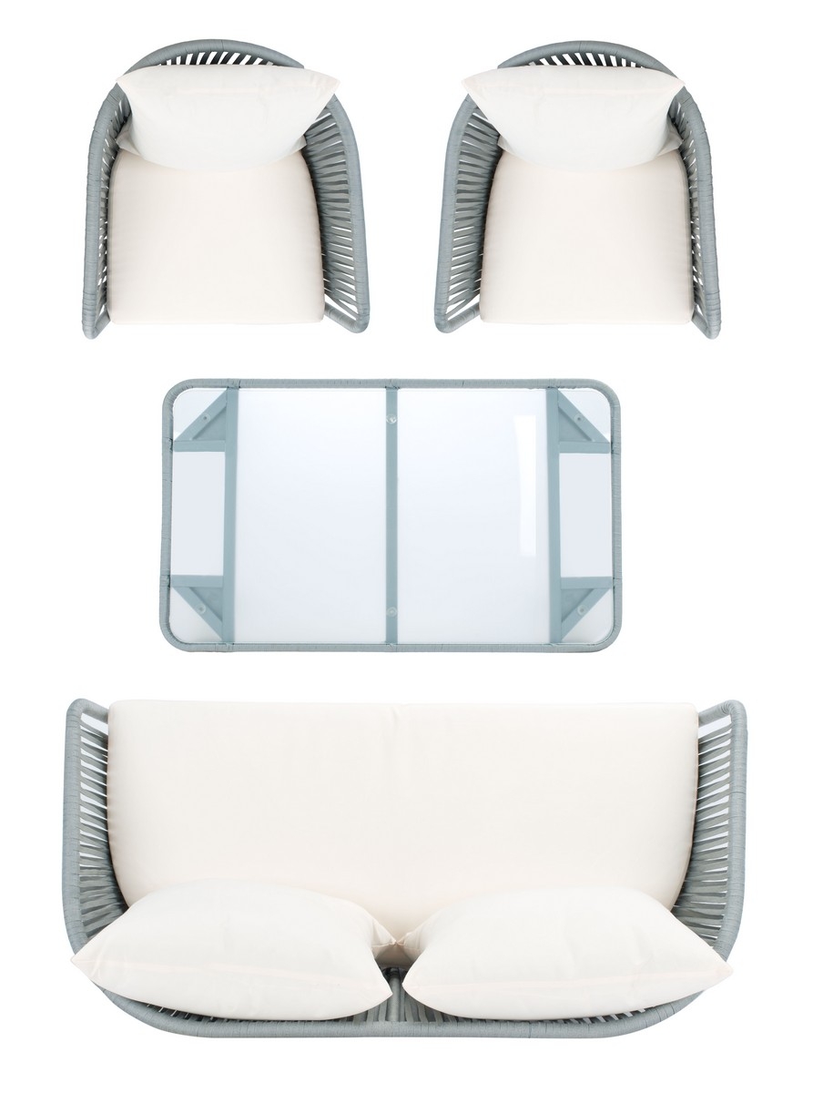 Jorda 4 Pc Rope Living Set - Grey/Beige - Safavieh - Image 6