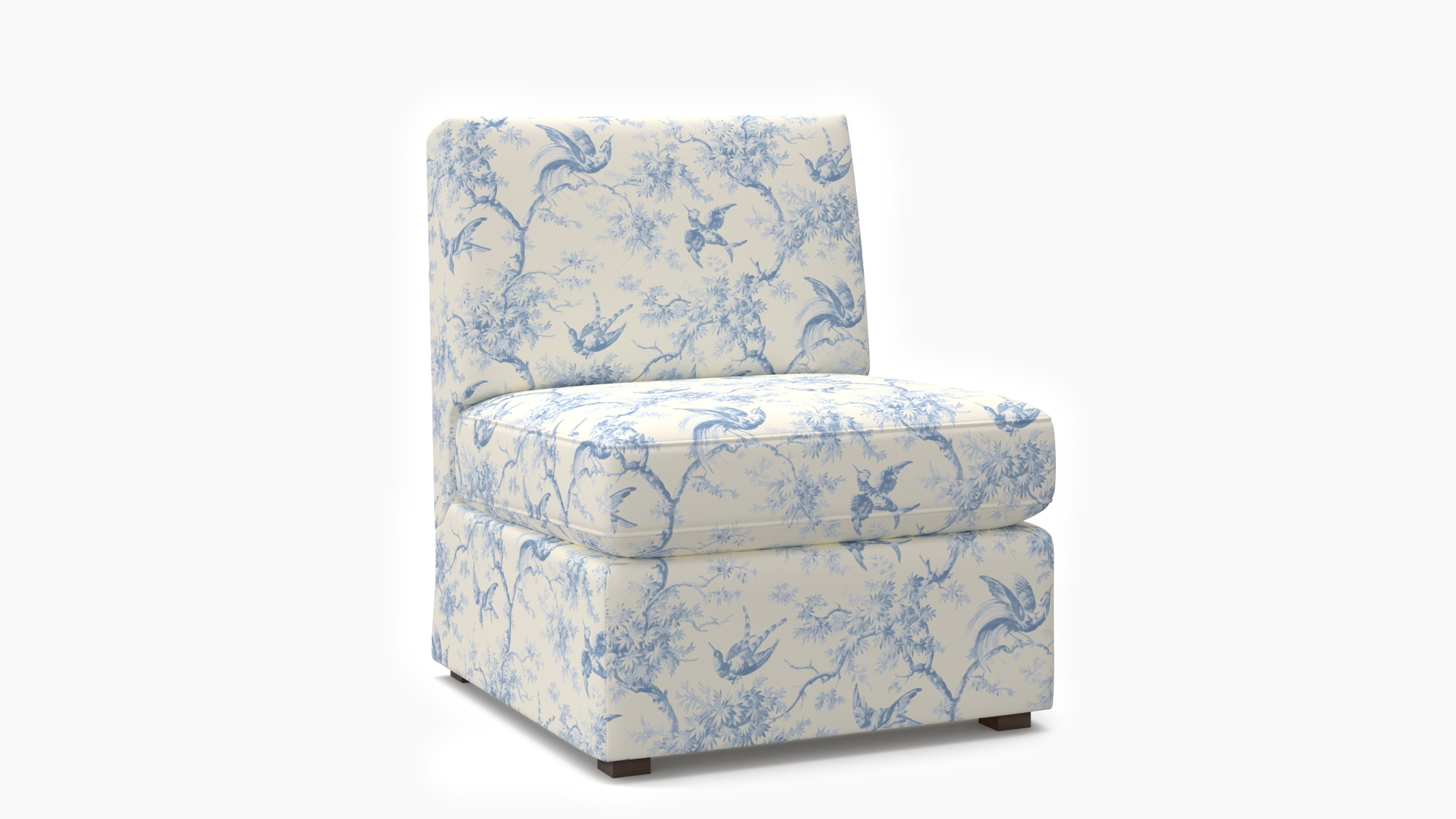 Grande Slipper Chair, Blue Swallows - Image 1