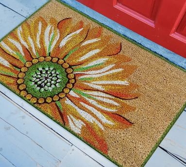 Painterly Sunflower Doormat, Yellow, 1'6" x 2'6" - Image 3