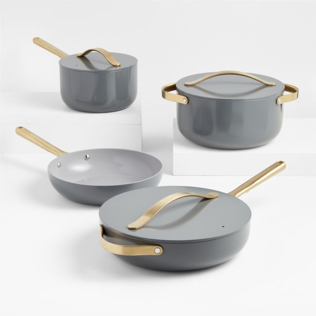 Caraway ® Graphite Ceramic Non-Stick 12-Piece Cookware Set with Gold Hardware - Image 0