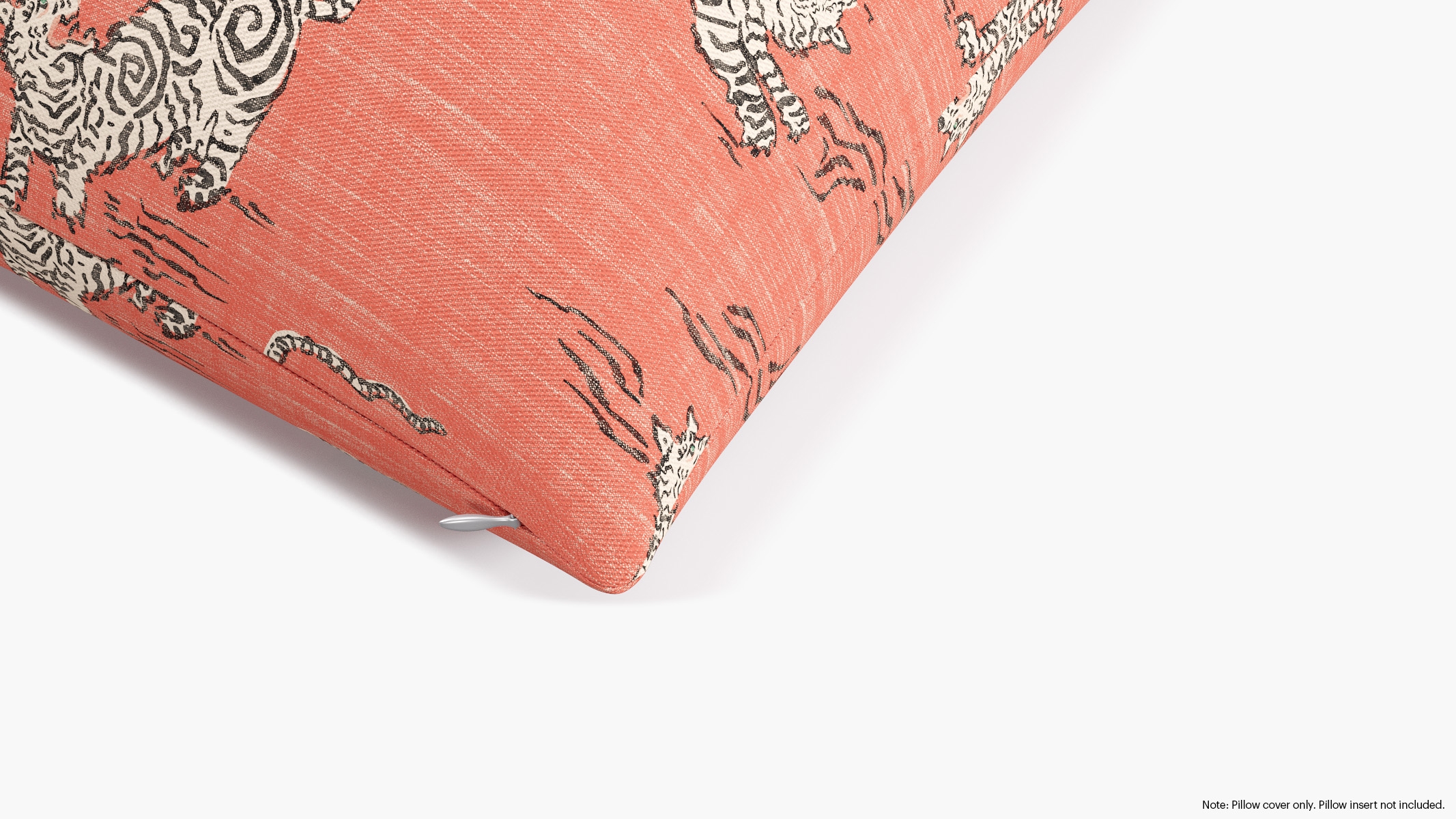 Throw Pillow Cover 26", Coral Tigresse, 26" x 26" - Image 1