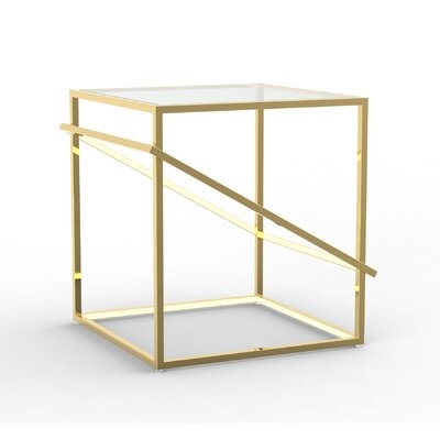 Stainless Steel Geometric LED End Table - Image 0