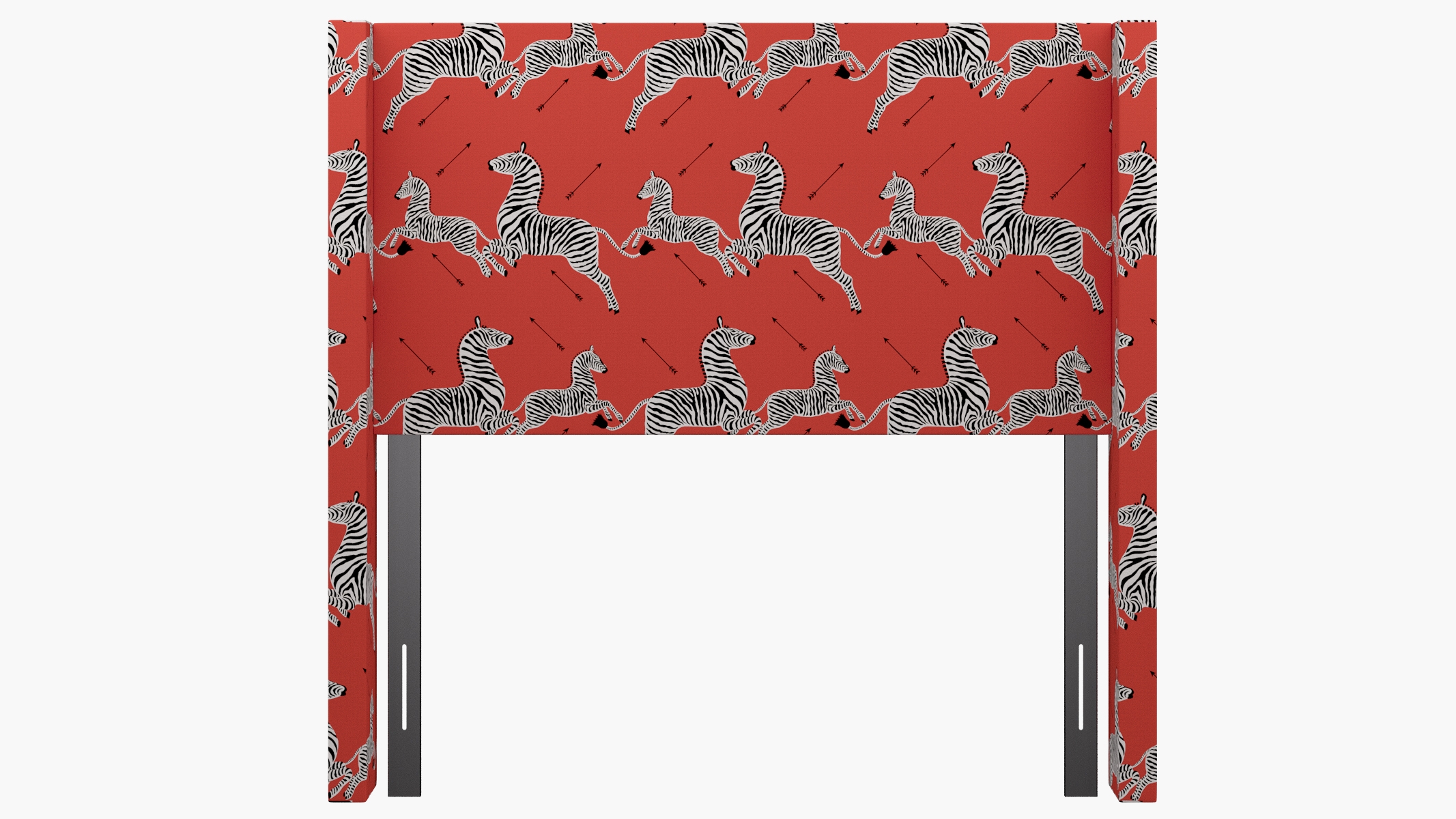 Modern Wingback Headboard, Coral Zebra, Full - Image 1