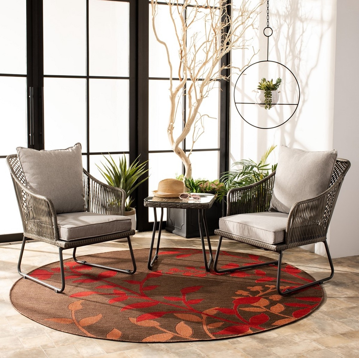 Jensen 3 Pc Lounge Set - Grey/Grey - Safavieh - Image 1