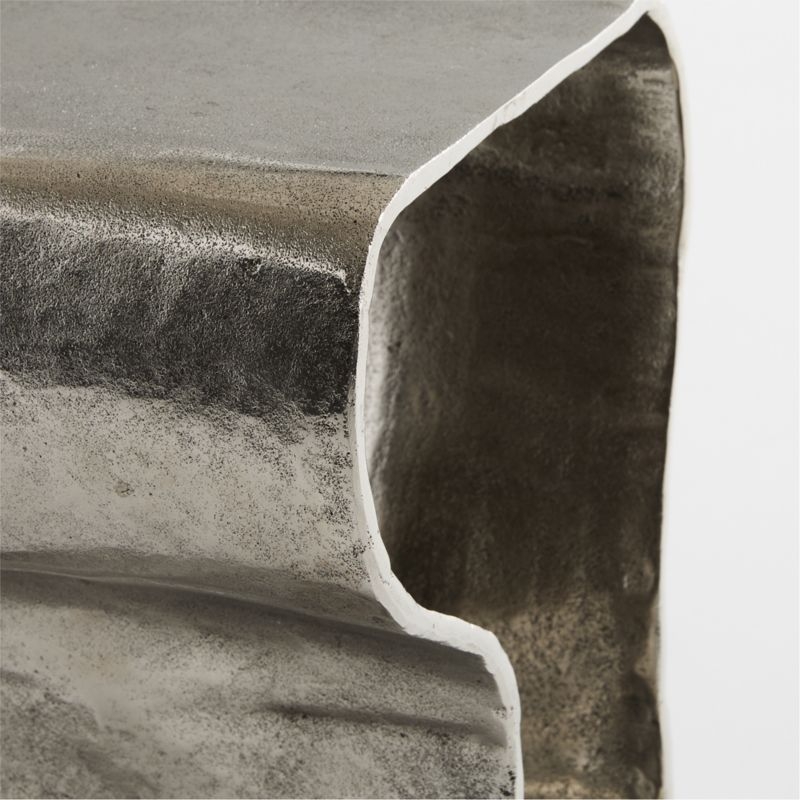 Expressionist Nickel Cast Aluminum 12" Drink Table - Image 2