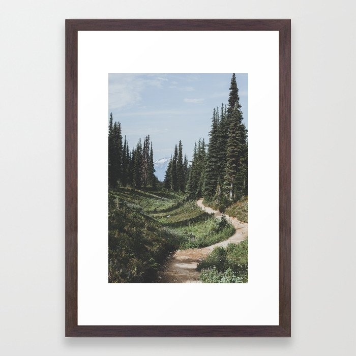 Mountain Trail Framed Art Print by Luke Gram - Conservation Walnut - Small 13" x 19"-15x21 - Image 0