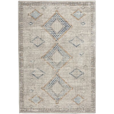 Eckstine Geometric Gray/Blue/Yellow Area Rug - Image 0