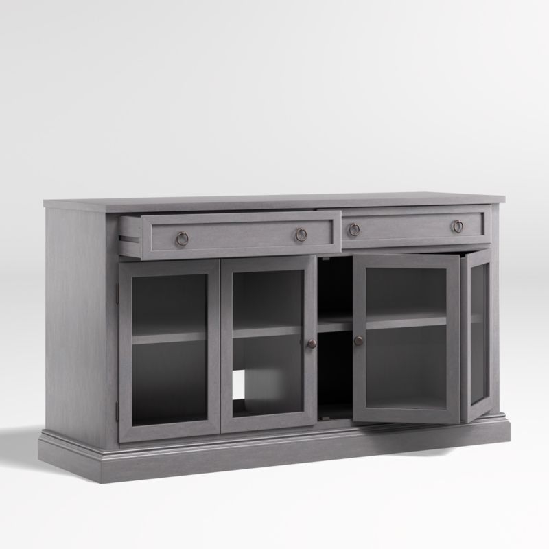 Cameo Dove Grey Media Console with Glass Doors - Image 2