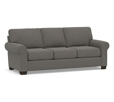 Buchanan Roll Arm Upholstered Sofa 87", Polyester Wrapped Cushions, Chenille Basketweave Charcoal - Image 0