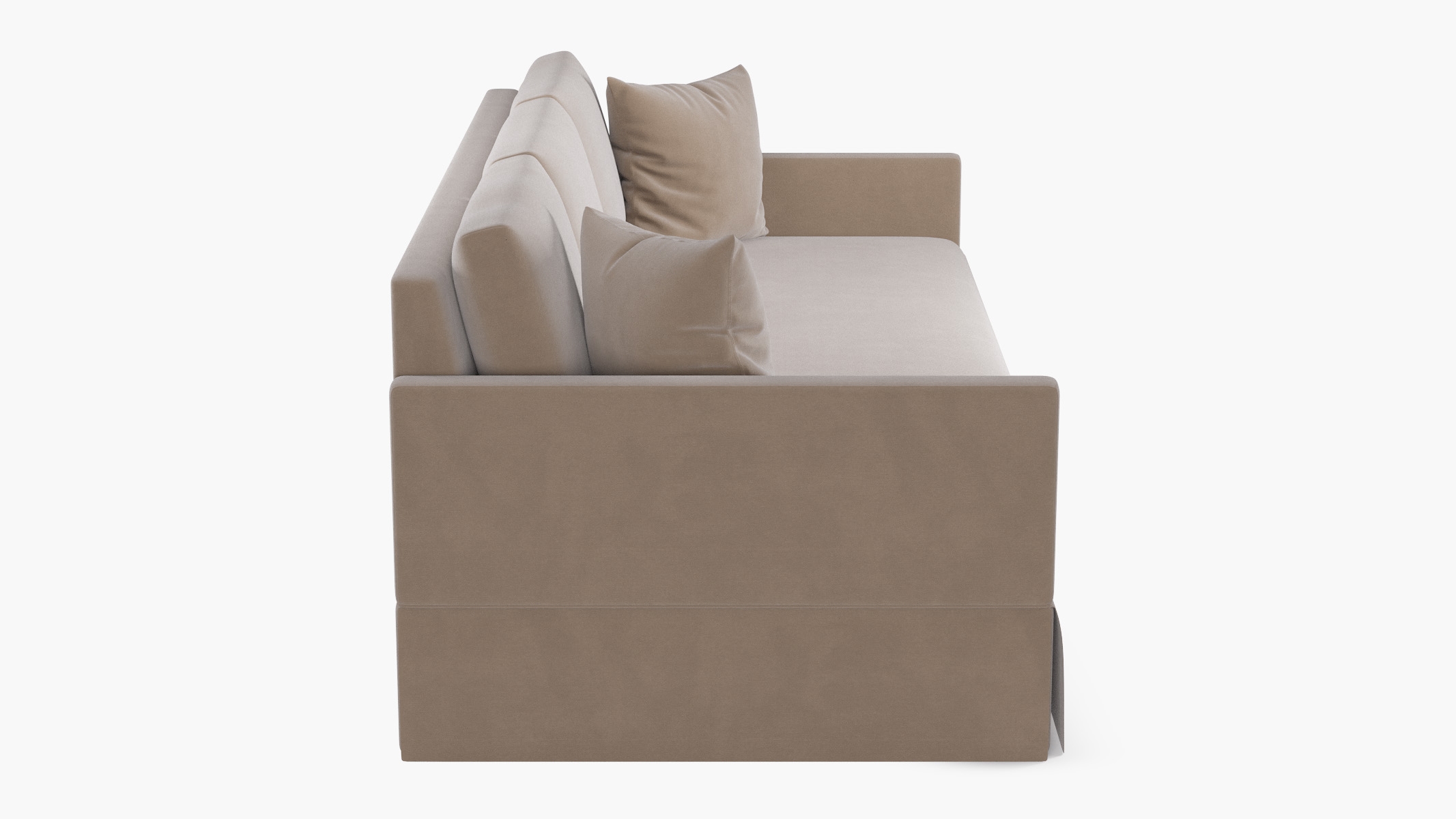 Skirted Track Arm Sofa, Oatmeal Luxe Velvet, Standard (39") - Image 2