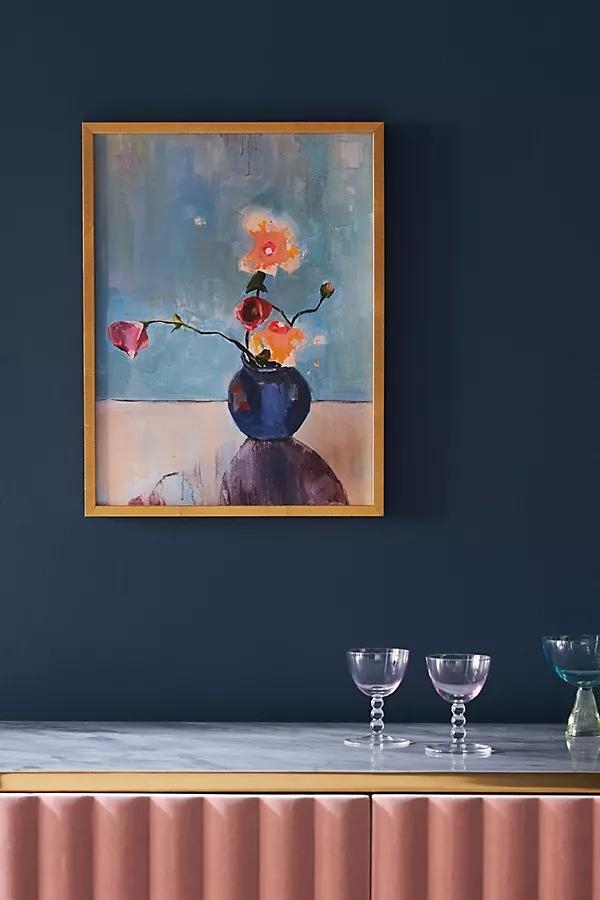 Flowers in Blue Vase Wall Art - Image 1