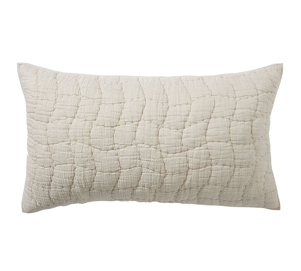 Flax Cloud Hancrafted Linen/Cotton Quilted Sham, King - Image 0
