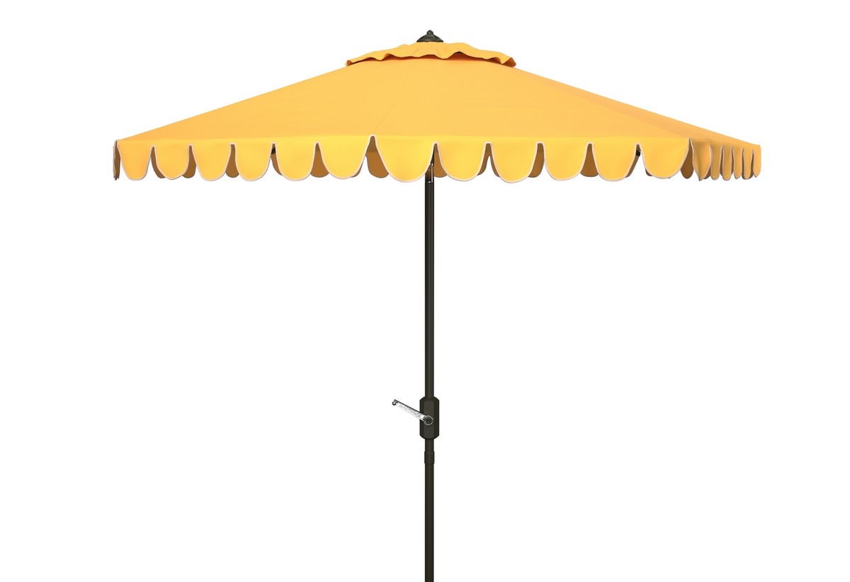 Venice 11Ft Crank Umbrella - Yellow - Safavieh - Image 0