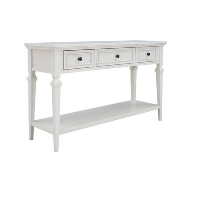 Console Table With Drawers And Open Style Bottom Shelf Pine Wooden Frame And Legs - Image 0