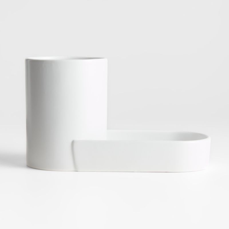 Chet White Ceramic Sink Caddy - Image 2