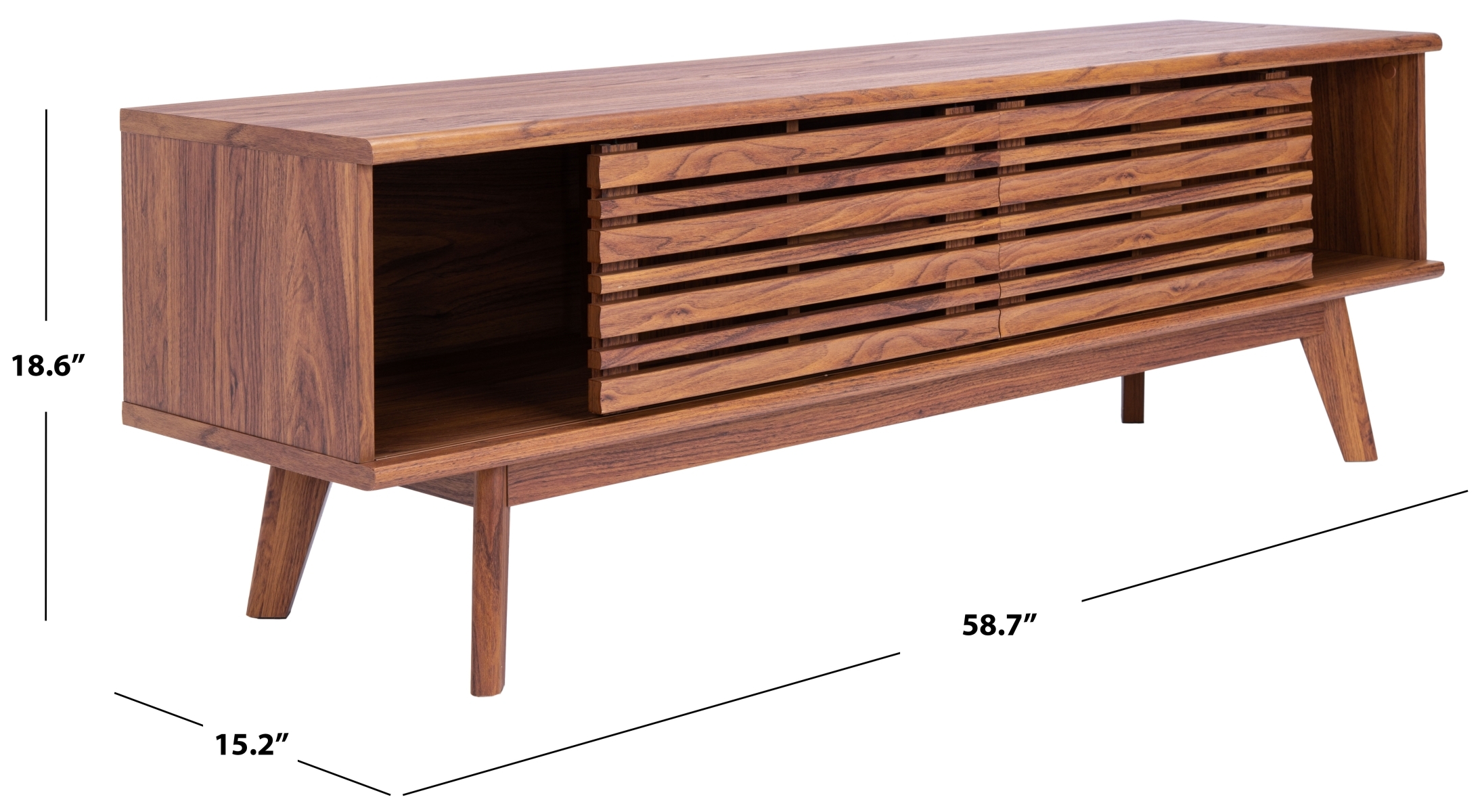 Esma 1 Shelf Media Stand - Walnut - Safavieh - Image 8