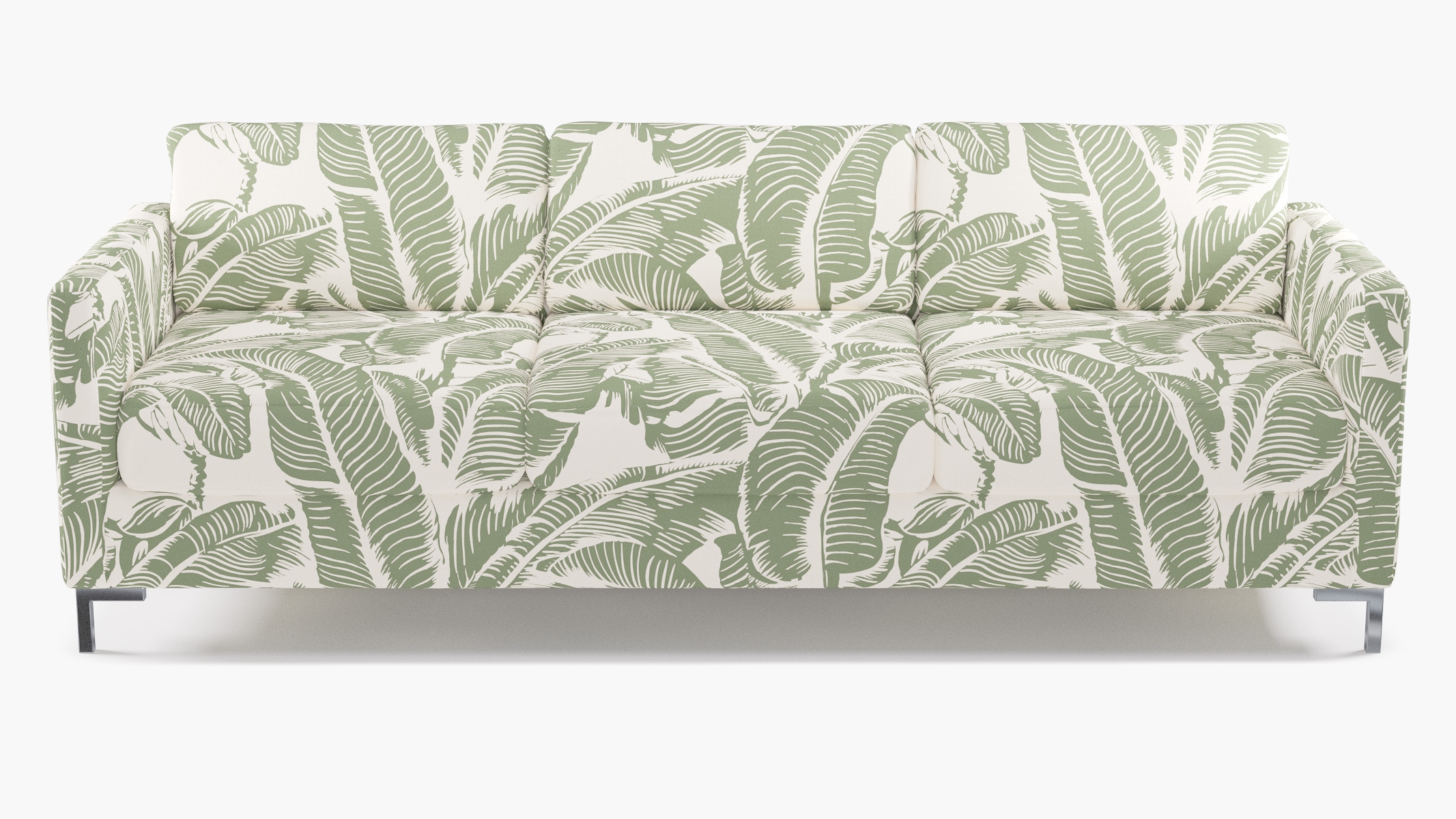 Modern Sofa, Sage Martinique® Encore, Chrome L Leg - Image 0