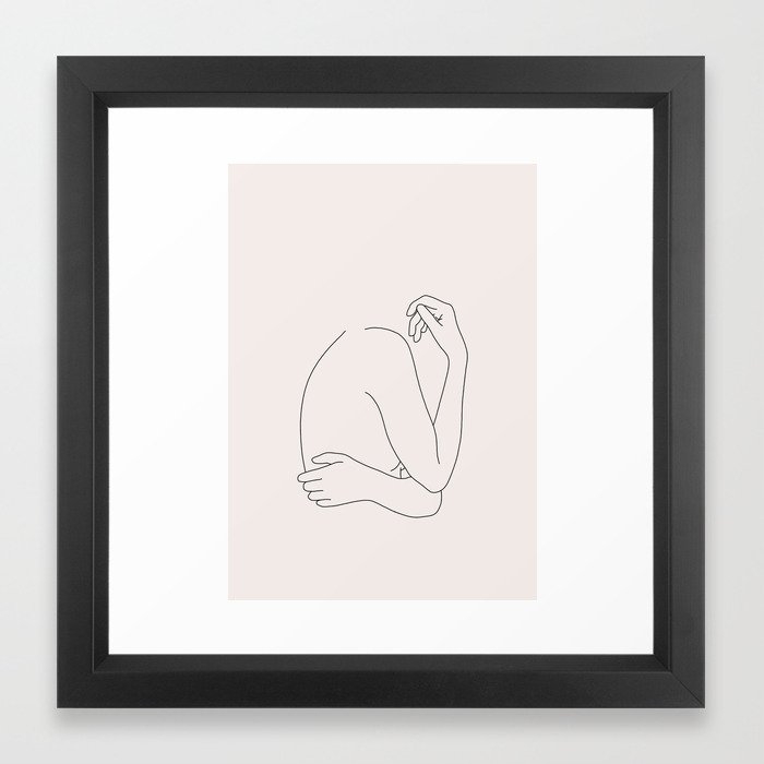 Nude Figure Line Drawing Nia I Framed Art Print by The Colour Study - Vector Black - X-Small-12x12 - Image 0