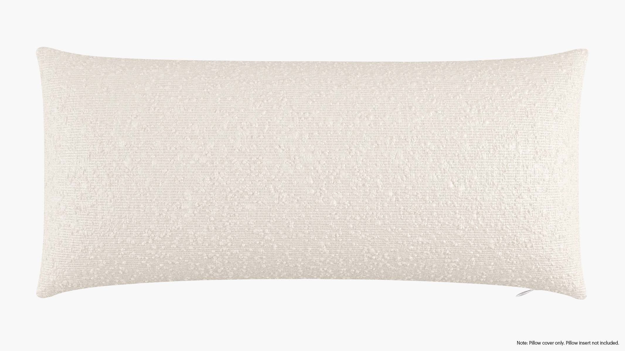 Throw Pillow Cover 14" x 30", Snow Boucle, 14" x 30" - Image 0