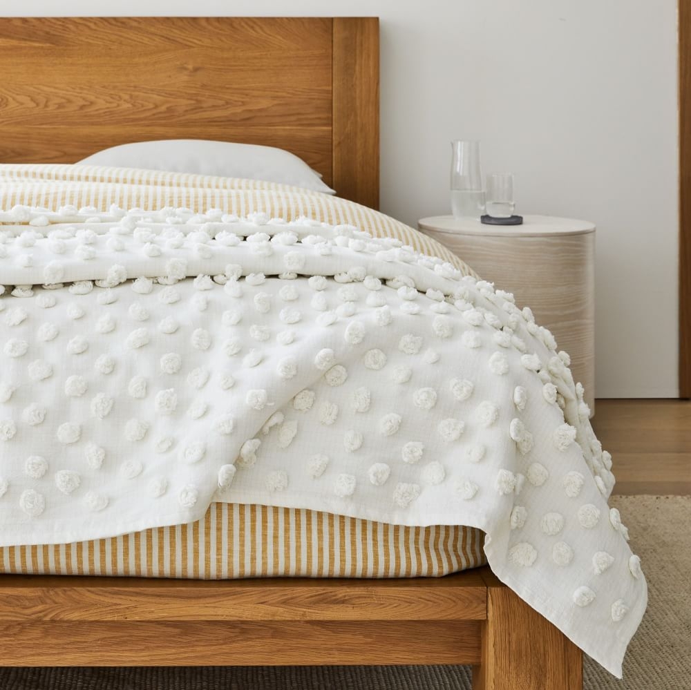 Candlewick Bed Blanket, Full/Queen, White - Image 0