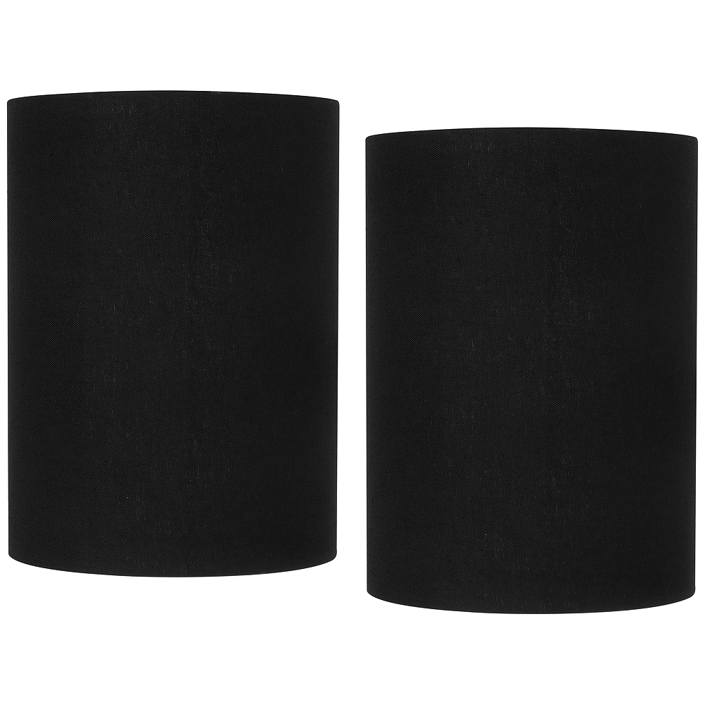 Springcrest Black Linen Set of 2 Cylinder Lamp Shades 8x8x11 (Spider) - Image 0
