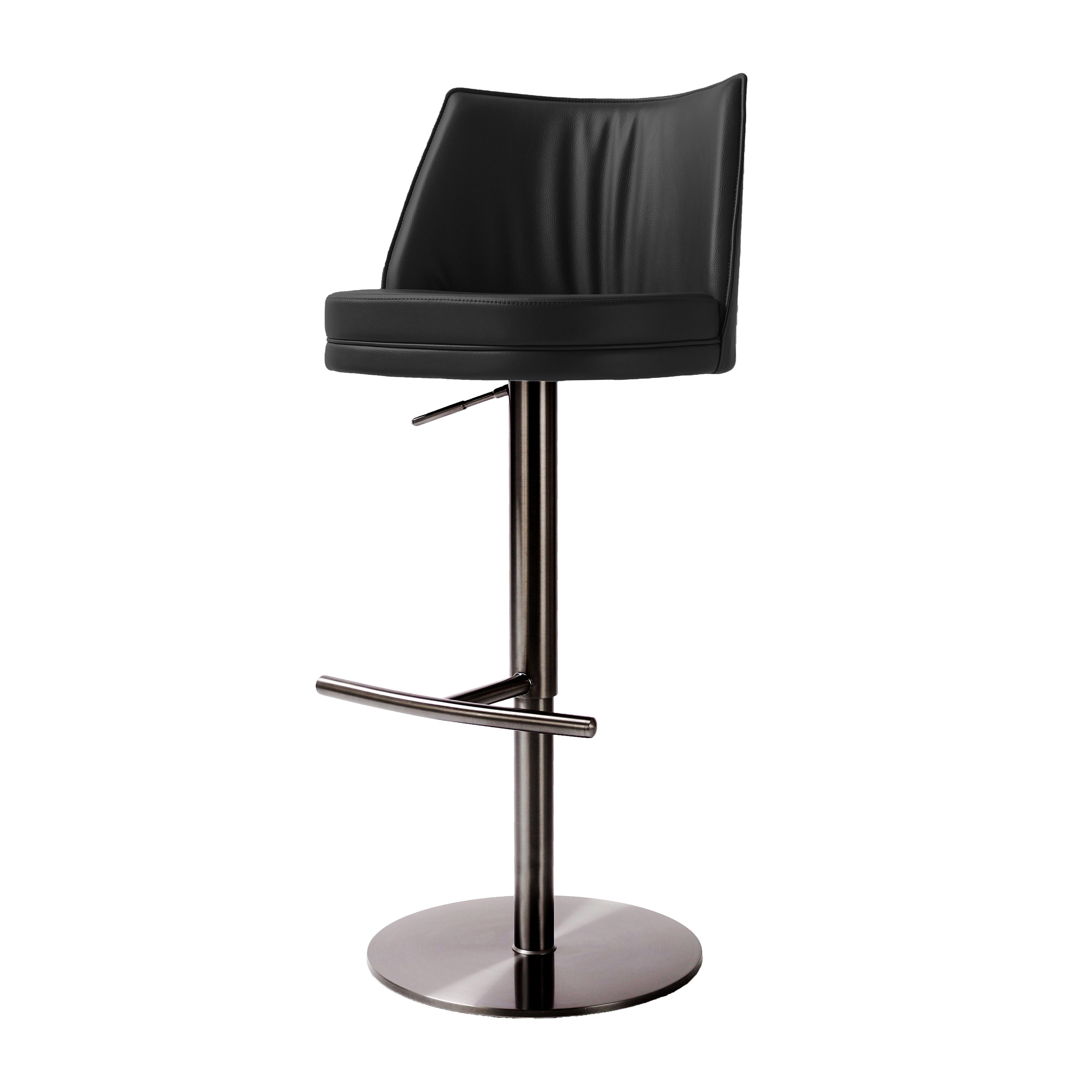 Gala Black Performance Vegan Leather on Adjustable Stool - Image 1