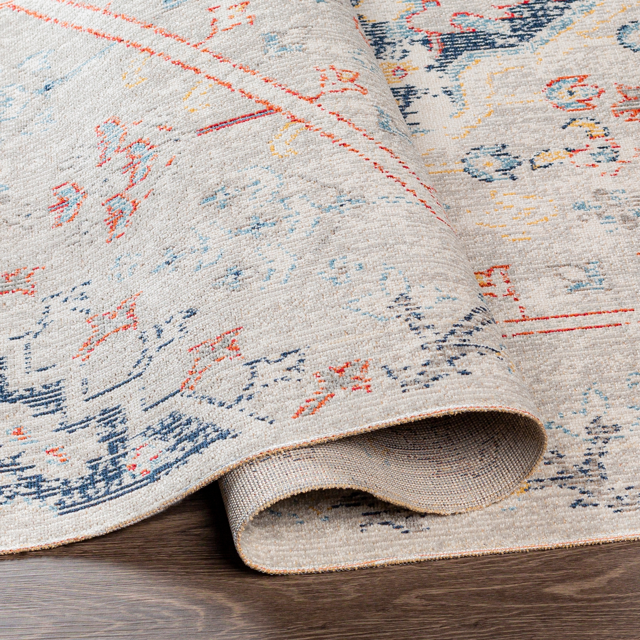 Huntington Beach Beige Outdoor 6'7" x 9' Machine Woven Rug - Image 4