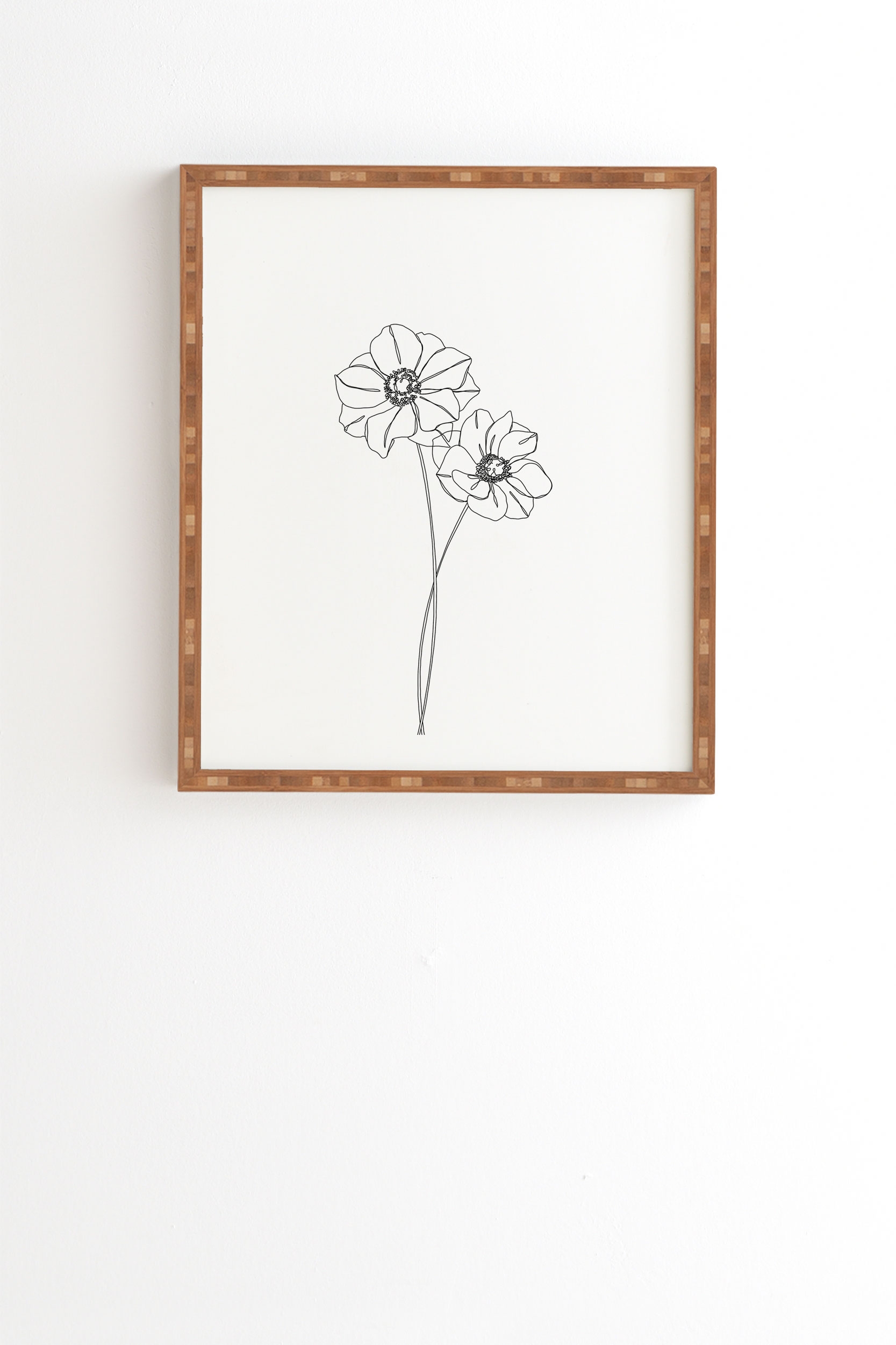 Anemones By The Colour Study by The Colour Study - Framed Wall Art Bamboo 8" x 9.5" - Image 0