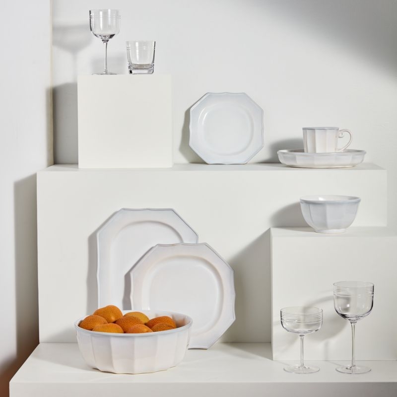 Cremieux White Ceramic Dinnerware Set With Soup Bowl by goop - Image 1