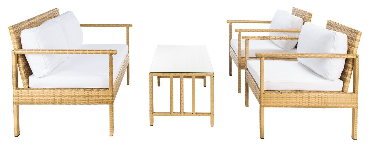 Garnen 4 Pc Living Set - Natural / White - Safavieh - Image 8