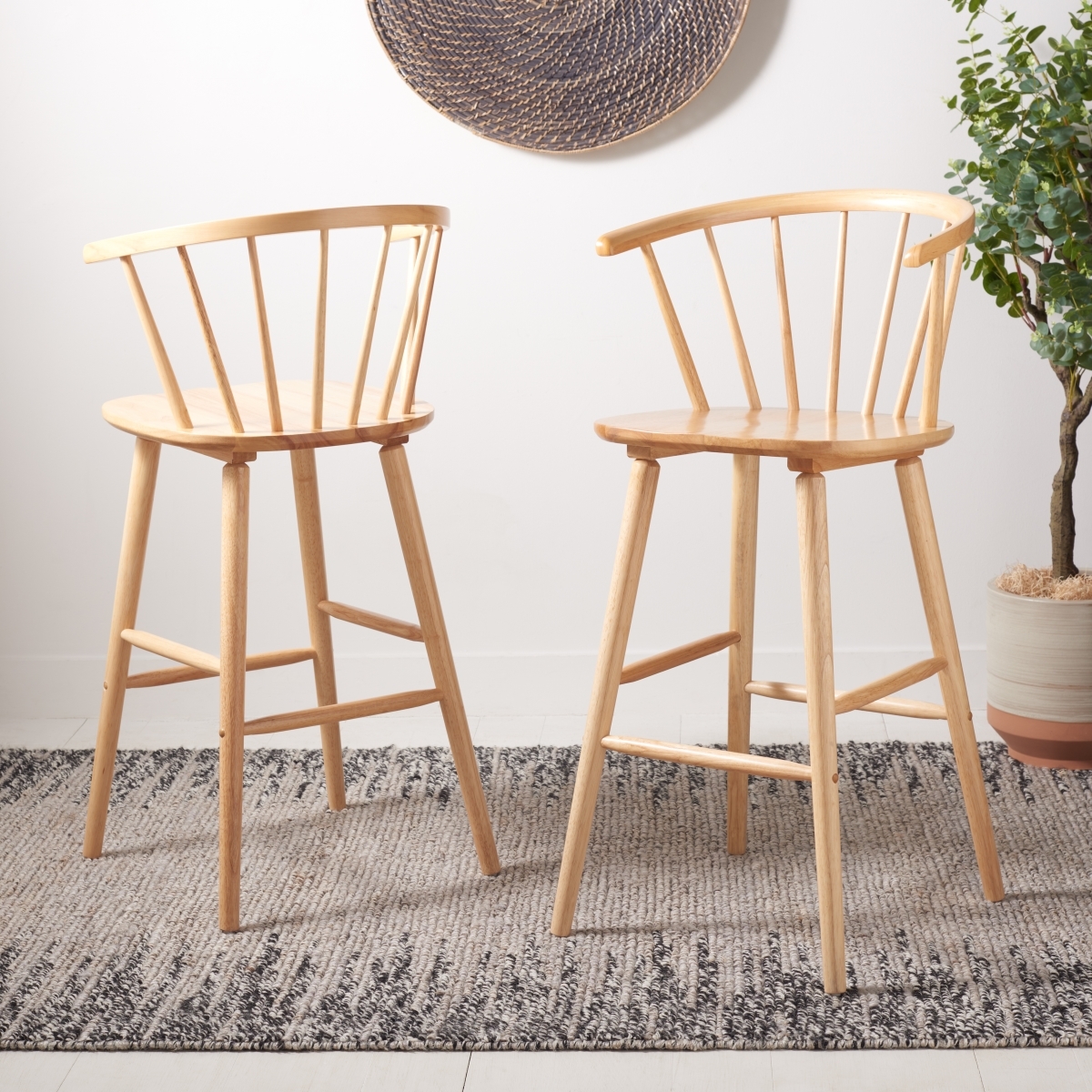 Blanchard Bar Stool - Natural - Safavieh - Image 1