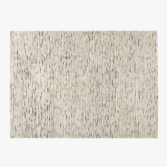 Levit Hand-Knotted Black and White New Zealand Wool Area Rug 10'x14' - Image 0