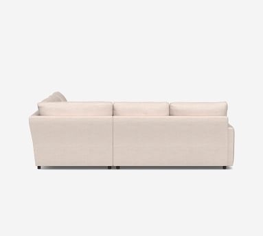 Pearce Modern Square Arm Upholstered 3-Piece L-Shaped Wedge Sectional, Down Blend Wrapped Cushions, Performance Boucle Oatmeal - Image 3
