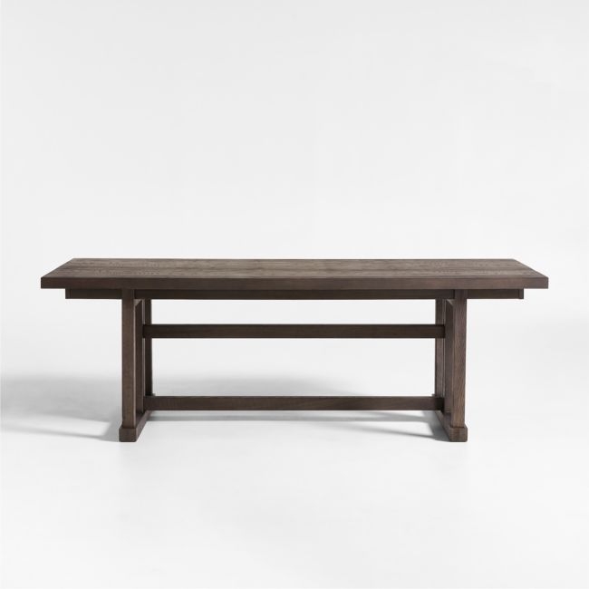 Eastham 90"-118" Brushed Charcoal Oak Wood Extendable Dining Table - Image 0