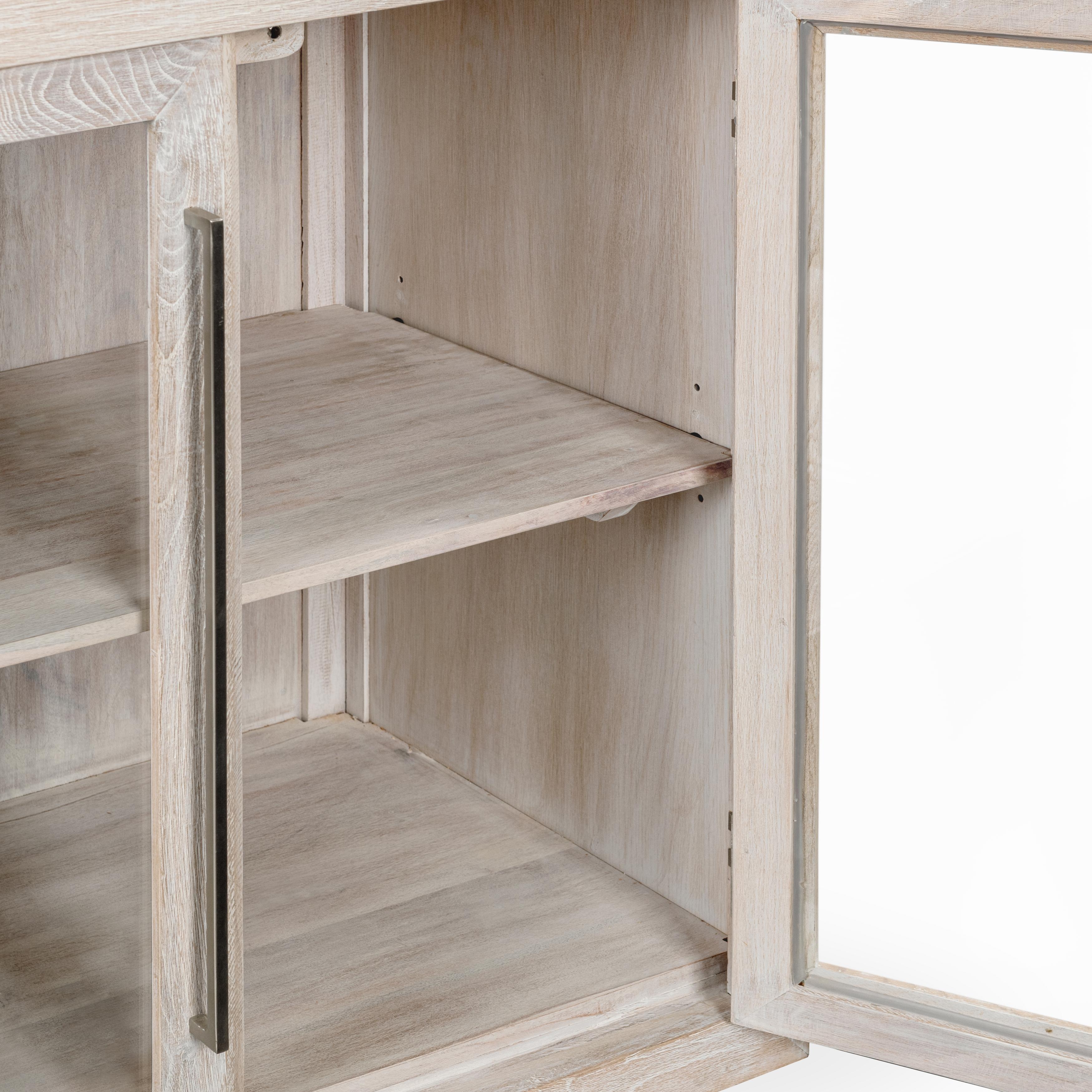 Bradley Oak Wood 2Dr Cabinet White Wash - Image 6