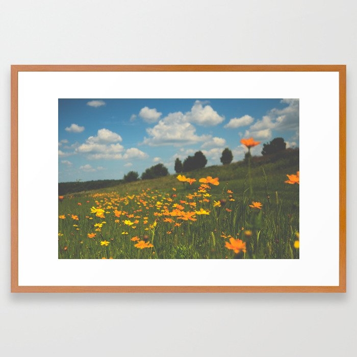 Dreaming In A Summer Field Framed Art Print by Olivia Joy St.claire - Cozy Home Decor, - Conservation Pecan - LARGE (Gallery)-26x38 - Image 0
