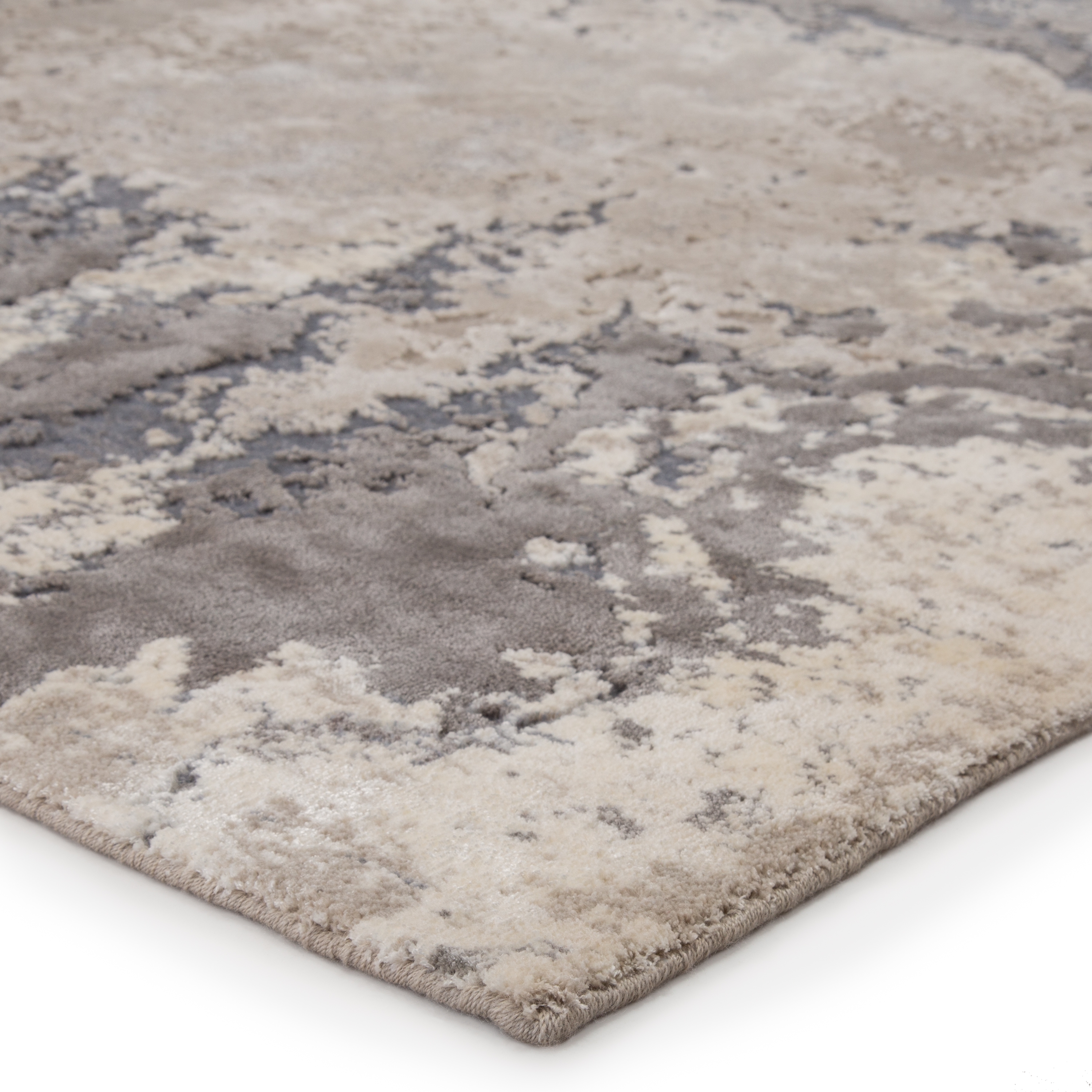 Aegean DLM02 Abstract Gray and Cream Area Rug (9'x12'6") - Image 1